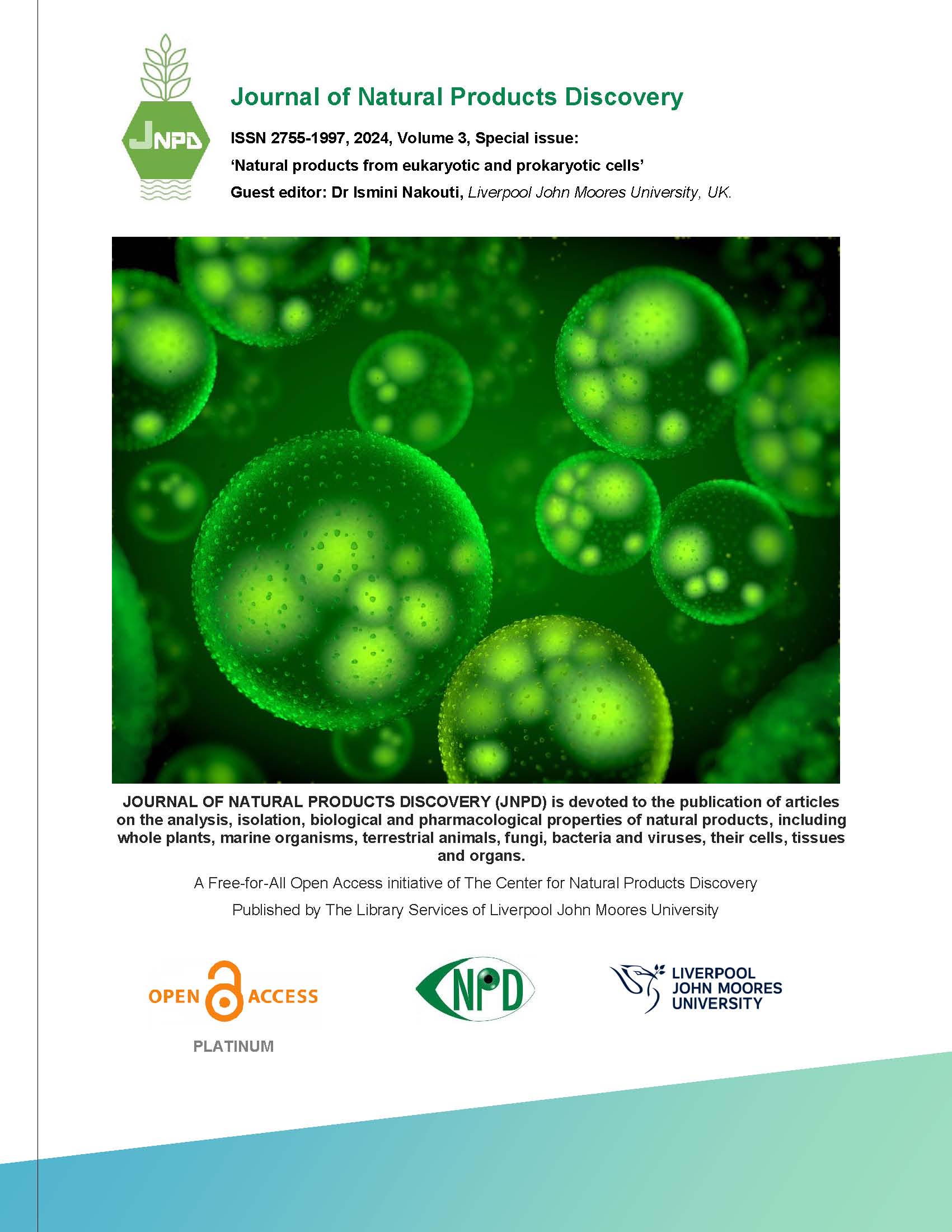 Journal of Natural Products Discovery - Issue on ‘Natural products from eukaryotic and prokaryotic cells’